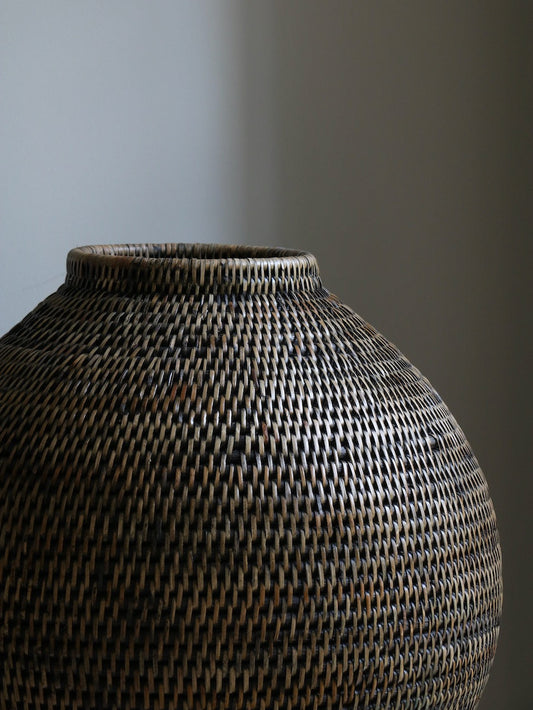 Antique Brown Rattan Vase