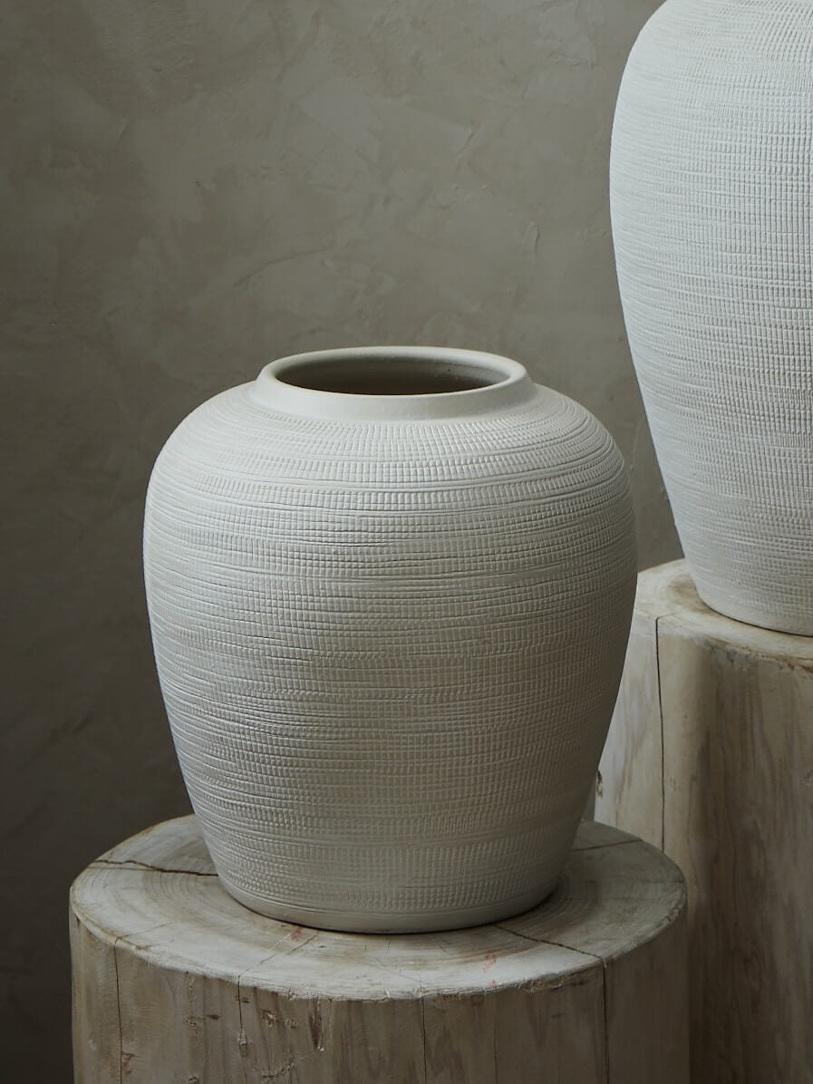 Medium Textured Cream Vase