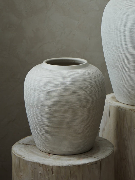 Medium Textured Cream Vase