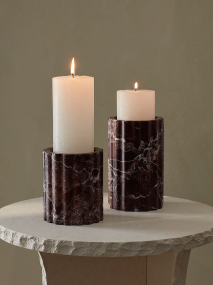 Ribbed Marble Candle Holder