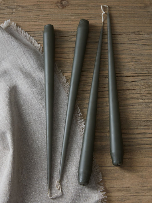 Set of 4 Green Taper Candles