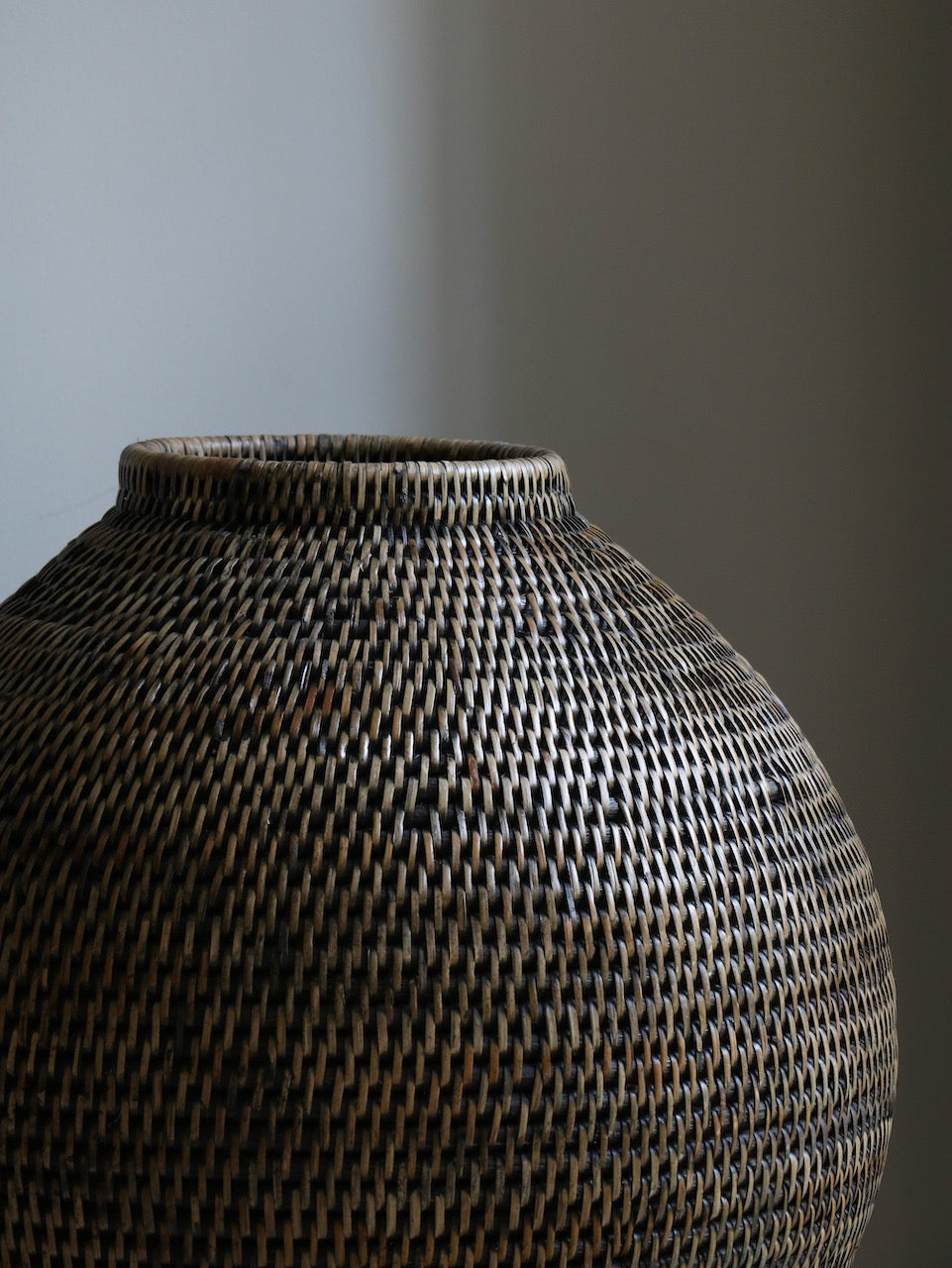 Antique Brown Rattan Vase