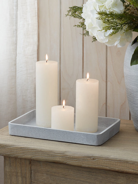 Set of 2 Rustic Pillar Candle