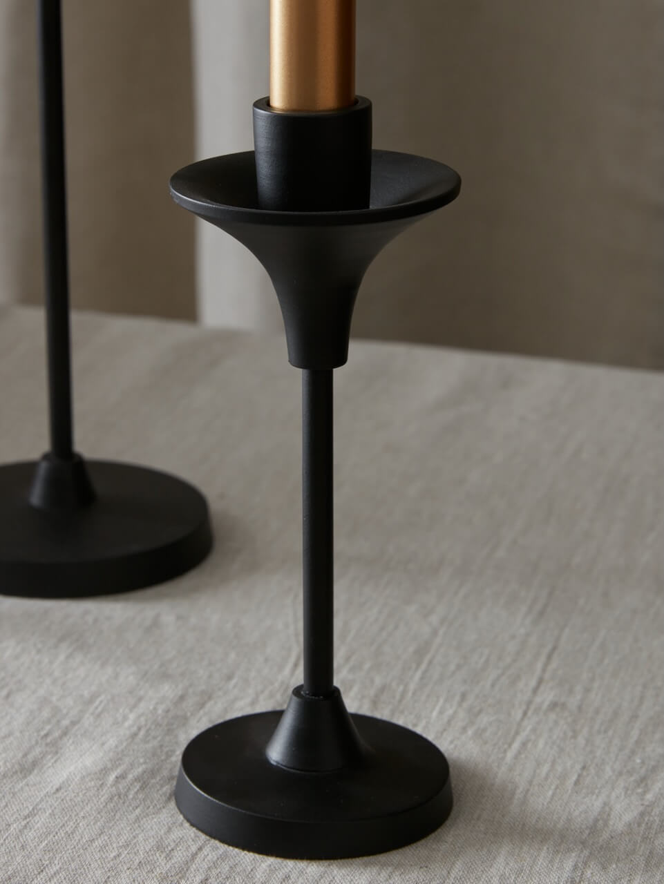 Set of 3 Black Candlesticks