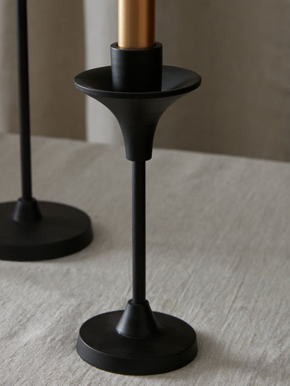 Set of 3 Black Candlesticks