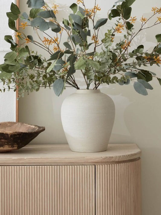 Medium Textured Cream Vase